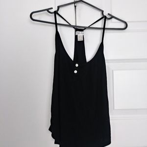 Loose black tank top